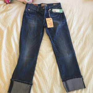 NWT Dear John Sz 25 Cuff Straight Leg Jeans